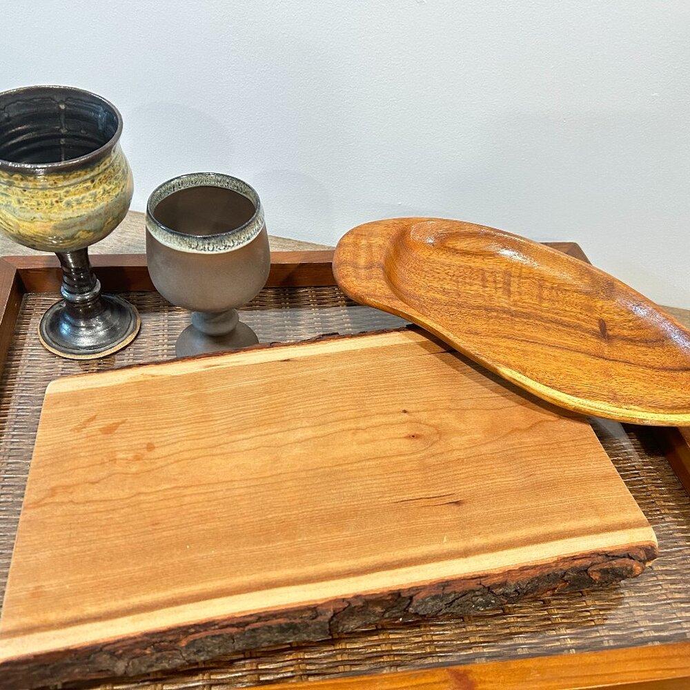 Artisan Pottery & Live Edge Charcuterie Board